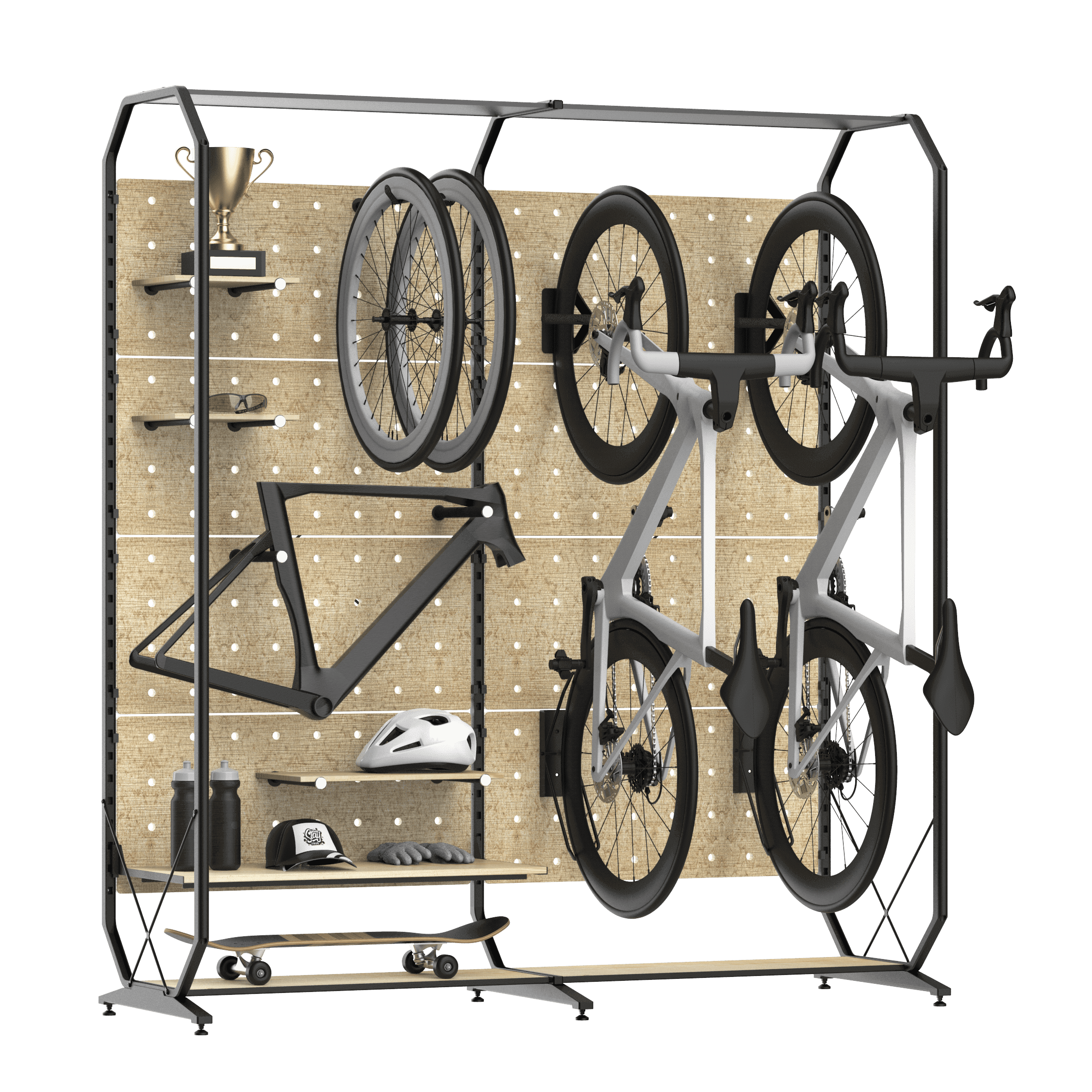 Pegboard Bike Rack - V.S.B. Collection Rack with ECO-Friendly